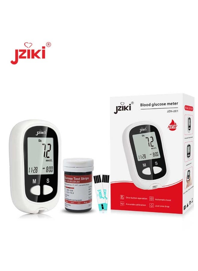 JZIKI Blood Glucose Monitor Kit: 50 Test Strips + 50 Lancets, No-Code Technology, 4-Second Fast & Accurate Reading - Image 1